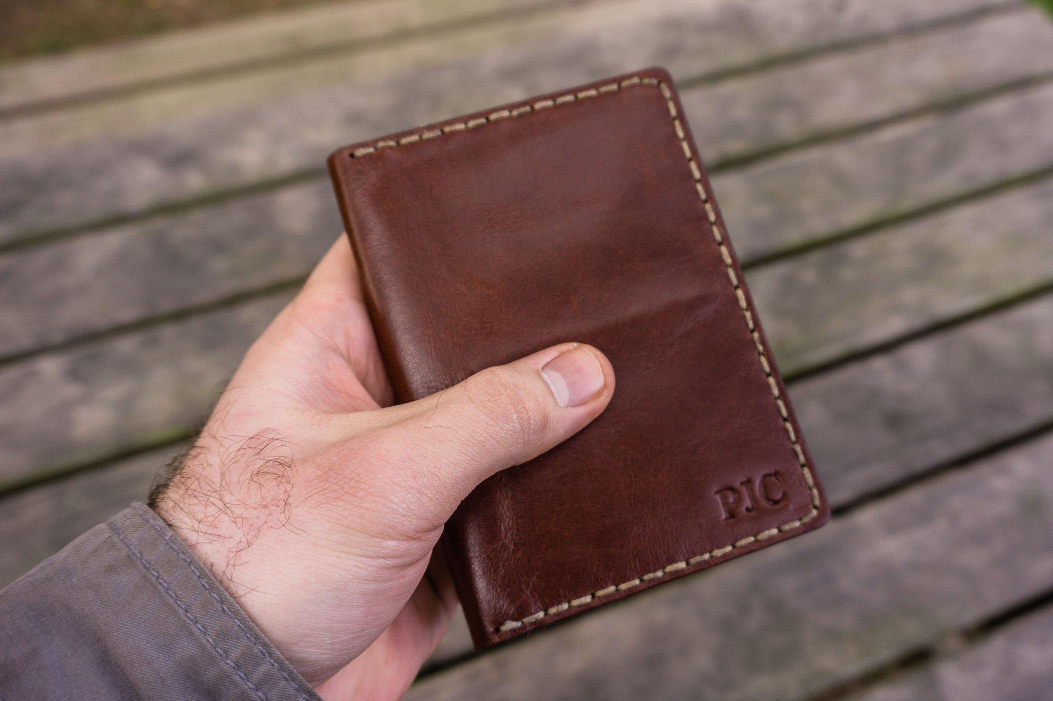 Brown Epi Leather Passport Wallet