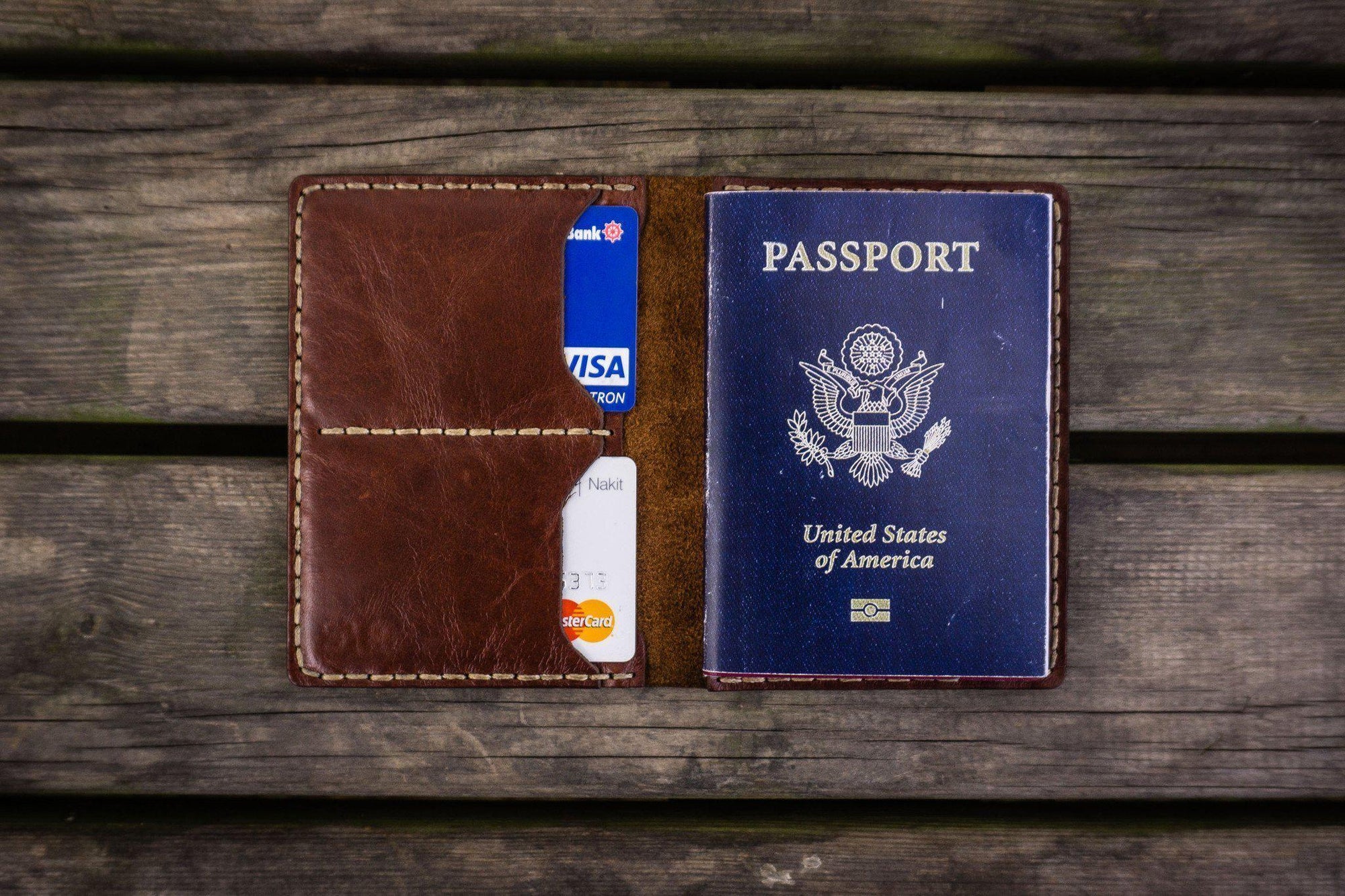 No.06 Leather Passport Holder - Brown-Galen Leather