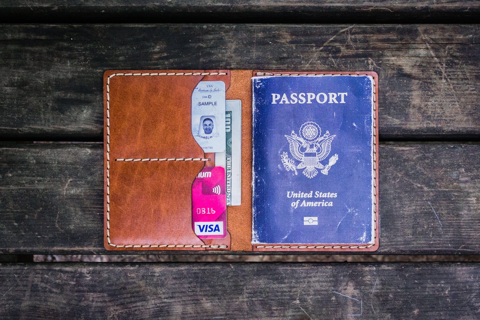No.06 Leather Passport Holder - Chocolate Brown-Galen Leather