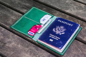 No.06 Leather Passport Holder - Green-Galen Leather