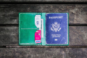 No.06 Leather Passport Holder - Green-Galen Leather
