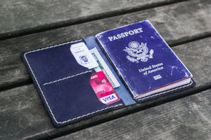 No.06 Leather Passport Holder - Navy Blue-Galen Leather