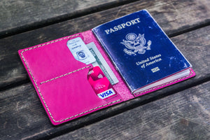 No.06 Leather Passport Holder - Pink-Galen Leather