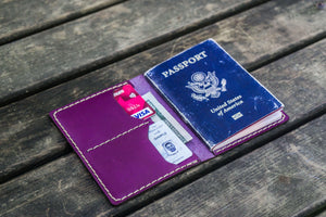 No.06 Leather Passport Holder - Purple-Galen Leather
