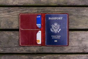 No.06 Leather Passport Holder-Red 1-Galen Leather
