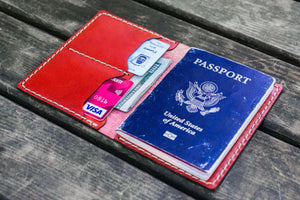 No.06 Leather Passport Holder - Red 2-Galen Leather