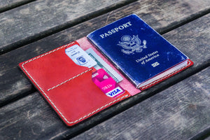 No.06 Leather Passport Holder - Red 2-Galen Leather