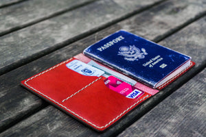 No.06 Leather Passport Holder - Red 2-Galen Leather