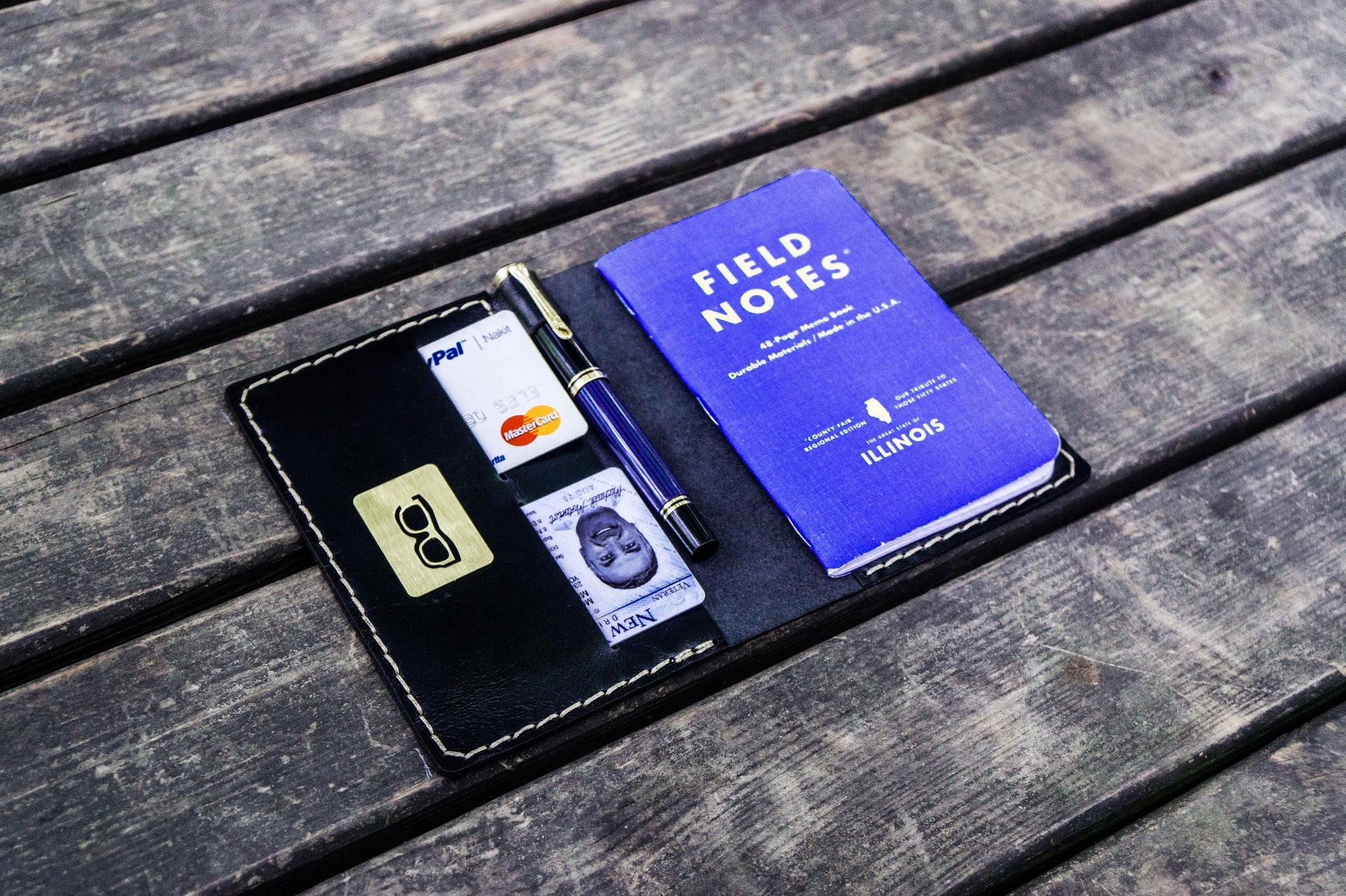 No.33 Personalized Leather Field Notes Cover - Brown - Galen Leather