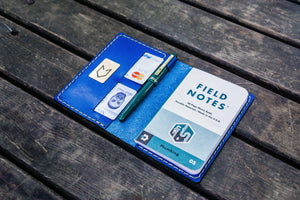 No.33 Personalized Leather Field Notes Cover - Blue-Galen Leather