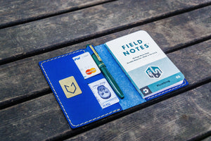 No.33 Personalized Leather Field Notes Cover - Blue-Galen Leather