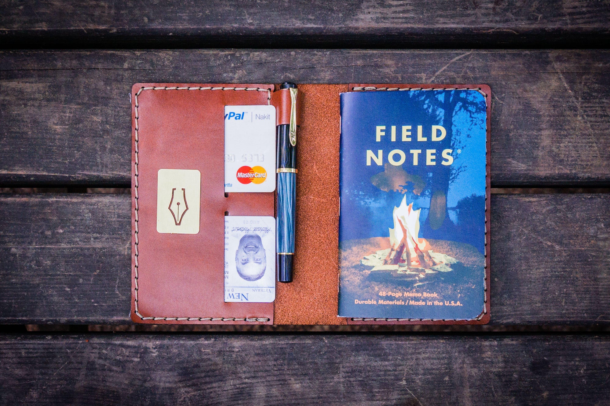 No.33 Personalized Leather Field Notes Cover - Chocolate Brown-Galen Leather