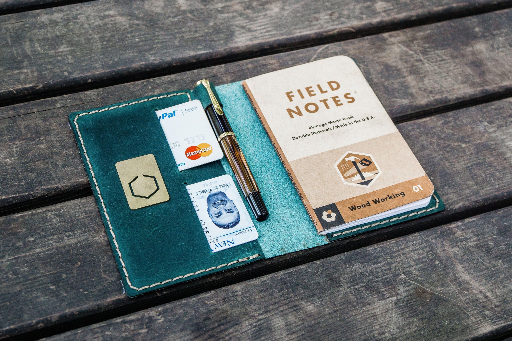 No.33 Personalized Leather Field Notes Cover - Brown - Galen Leather