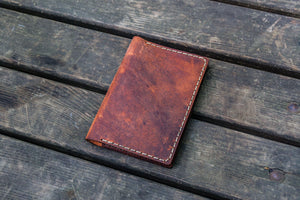 No.33 Personalized Leather Field Notes Cover - Crazy Horse Orange-Galen Leather