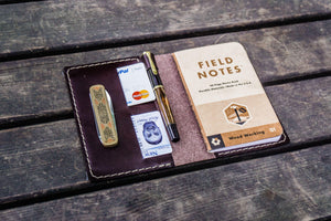 No.33 Personalized Leather Field Notes Cover - Dark Brown-Galen Leather