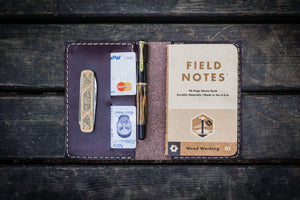 No.33 Personalized Leather Field Notes Cover - Dark Brown-Galen Leather