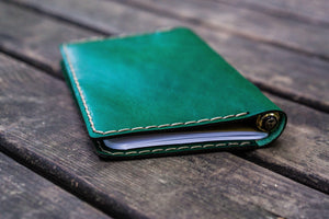 No.33 Personalized Leather Field Notes Cover - Green-Galen Leather
