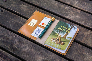 No.33 Personalized Leather Field Notes Cover - Natural-Galen Leather