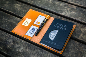 No.33 Personalized Leather Field Notes Cover - Orange-Galen Leather