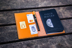 No.33 Personalized Leather Field Notes Cover - Orange-Galen Leather