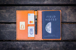 No.33 Personalized Leather Field Notes Cover - Orange-Galen Leather
