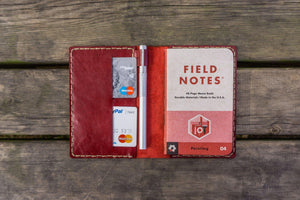 No.33 Personalized Leather Field Notes Cover - Red 1-Galen Leather