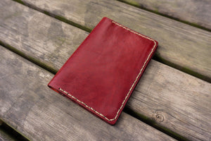 No.33 Personalized Leather Field Notes Cover - Red 1-Galen Leather