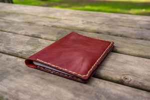 No.33 Personalized Leather Field Notes Cover - Red 1-Galen Leather