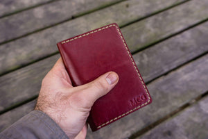 No.33 Personalized Leather Field Notes Cover - Red 1-Galen Leather