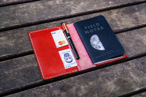 No.33 Personalized Leather Field Notes Cover - Red 2-Galen Leather