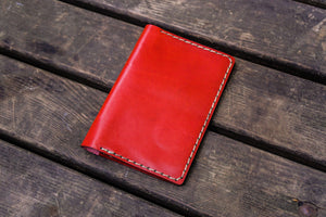 No.33 Personalized Leather Field Notes Cover - Red 2-Galen Leather