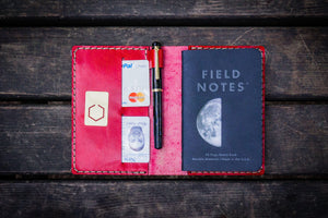 No.33 Personalized Leather Field Notes Cover - Red 2-Galen Leather