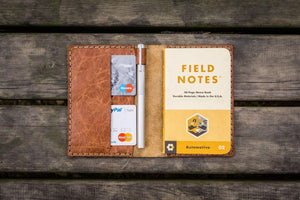 No.33 Personalized Leather Field Notes Cover - Rustic Brown-Galen Leather
