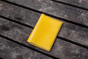 No.33 Personalized Leather Field Notes Cover - Yellow-Galen Leather