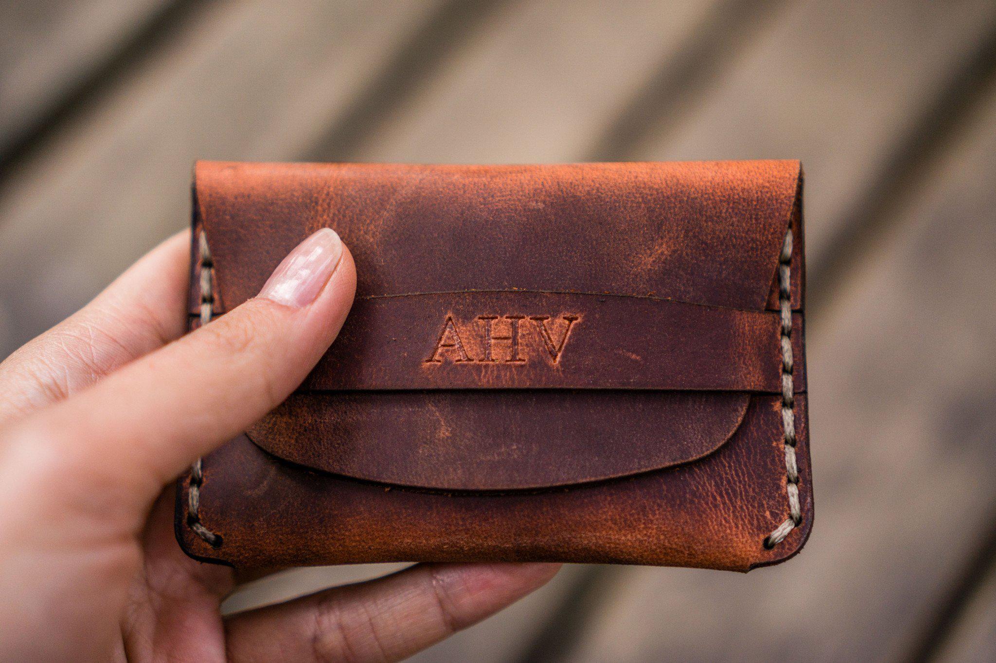 Embossed Leather Credit Card Wallets