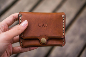 No.38 Personalized Minimalist Hanmade Leather Wallet - Brown-Galen Leather