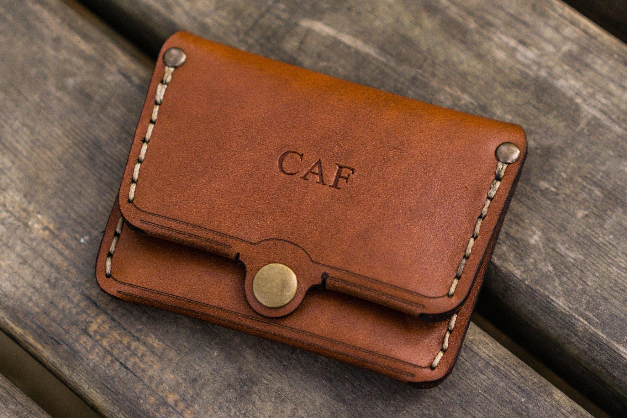 No.38 Personalized Minimalist Hanmade Leather Wallet - Brown-Galen Leather