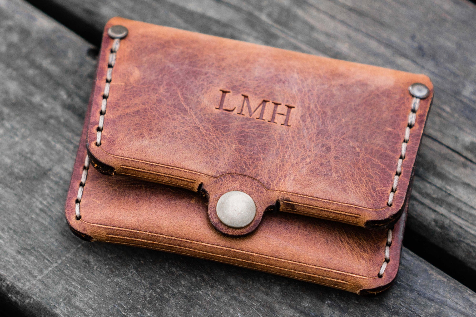 No.38 Personalized Minimalist Hanmade Leather Wallet - Crazy Horse Tan-Galen Leather