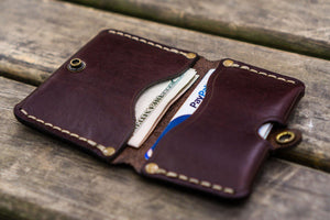 No.38 Personalized Minimalist Hanmade Leather Wallet - Dark Brown-Galen Leather