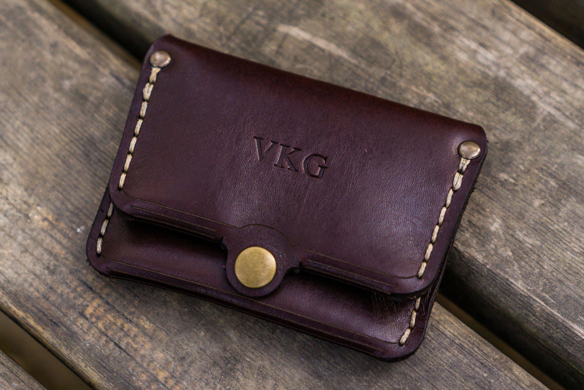 Leather Bifold Card Holder Minimalist Wallet | Brown | By Galen Leather Leather Bifold Card Holder Minimalist Wallet | Brown | By Galen Leather