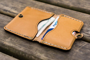 No.38 Personalized Minimalist Hanmade Leather Wallet - Natural-Galen Leather