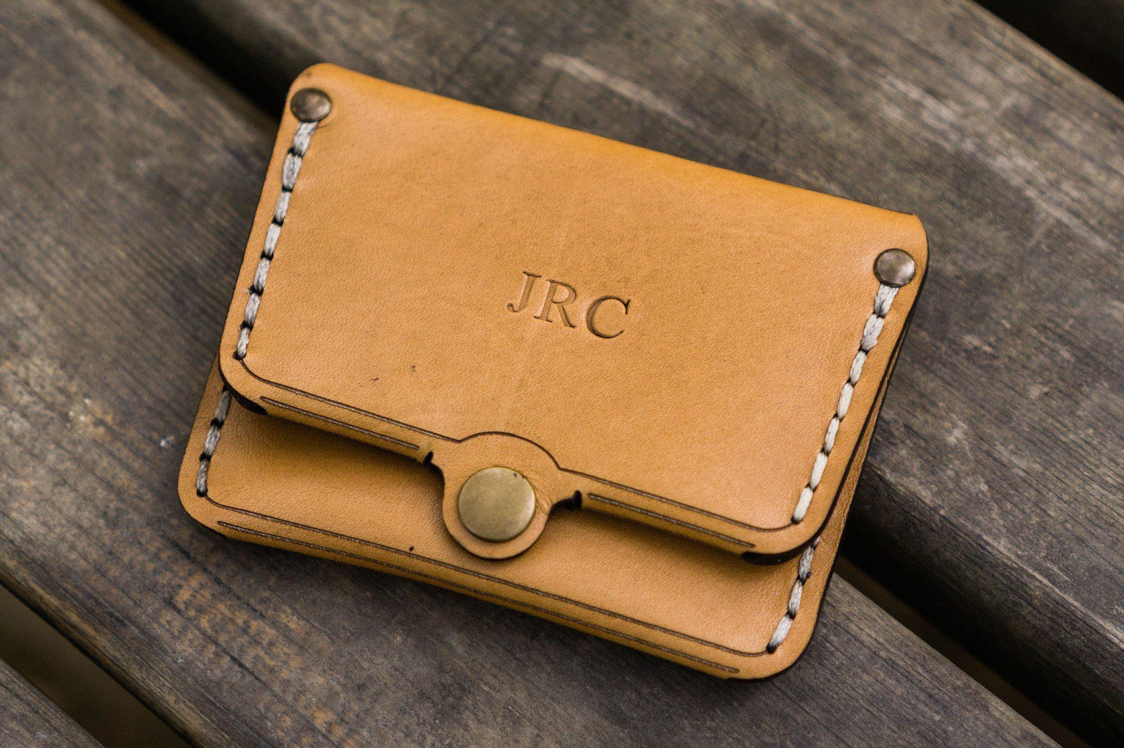 No.38 Personalized Minimalist Hanmade Leather Wallet - Natural-Galen Leather