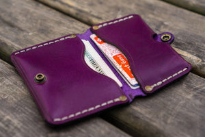 No.38 Personalized Minimalist Hanmade Leather Wallet - Purple-Galen Leather
