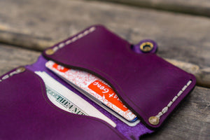 No.38 Personalized Minimalist Hanmade Leather Wallet - Purple-Galen Leather