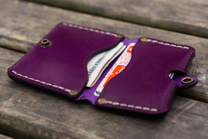 No.38 Personalized Minimalist Hanmade Leather Wallet - Purple-Galen Leather