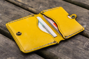 No.38 Personalized Minimalist Hanmade Leather Wallet - Yellow-Galen Leather