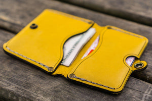 No.38 Personalized Minimalist Hanmade Leather Wallet - Yellow-Galen Leather