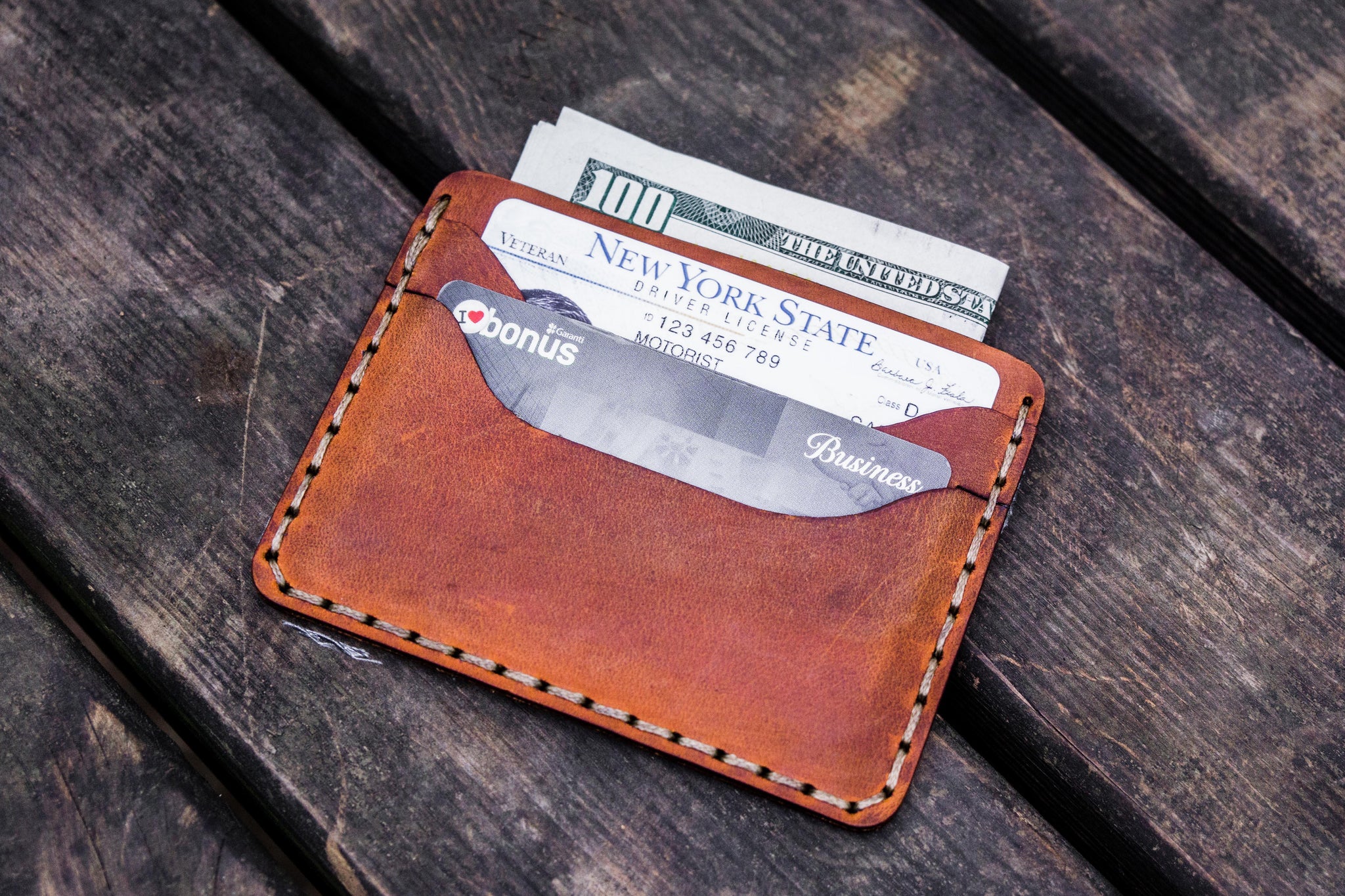 Leather Minimalist Card Wallet | Tan | By Galen Leather Leather Minimalist Card Wallet | Tan | By Galen Leather
