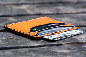 No.40 Handmade Leather Slim Card Wallet - Orange-Galen Leather