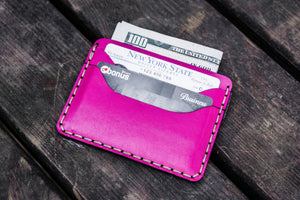 No.40 Handmade Leather Slim Card Wallet - Pink-Galen Leather